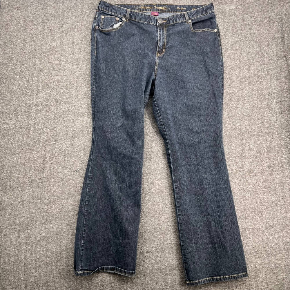 Avenue Jeans The Boot Womens 20a Dark Wash Blue Bootcut Denim Pants Mid Rise